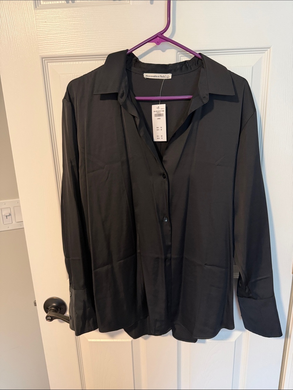 Abercrombie & Fitch Satin Long-Sleeve Button-Down Shirt